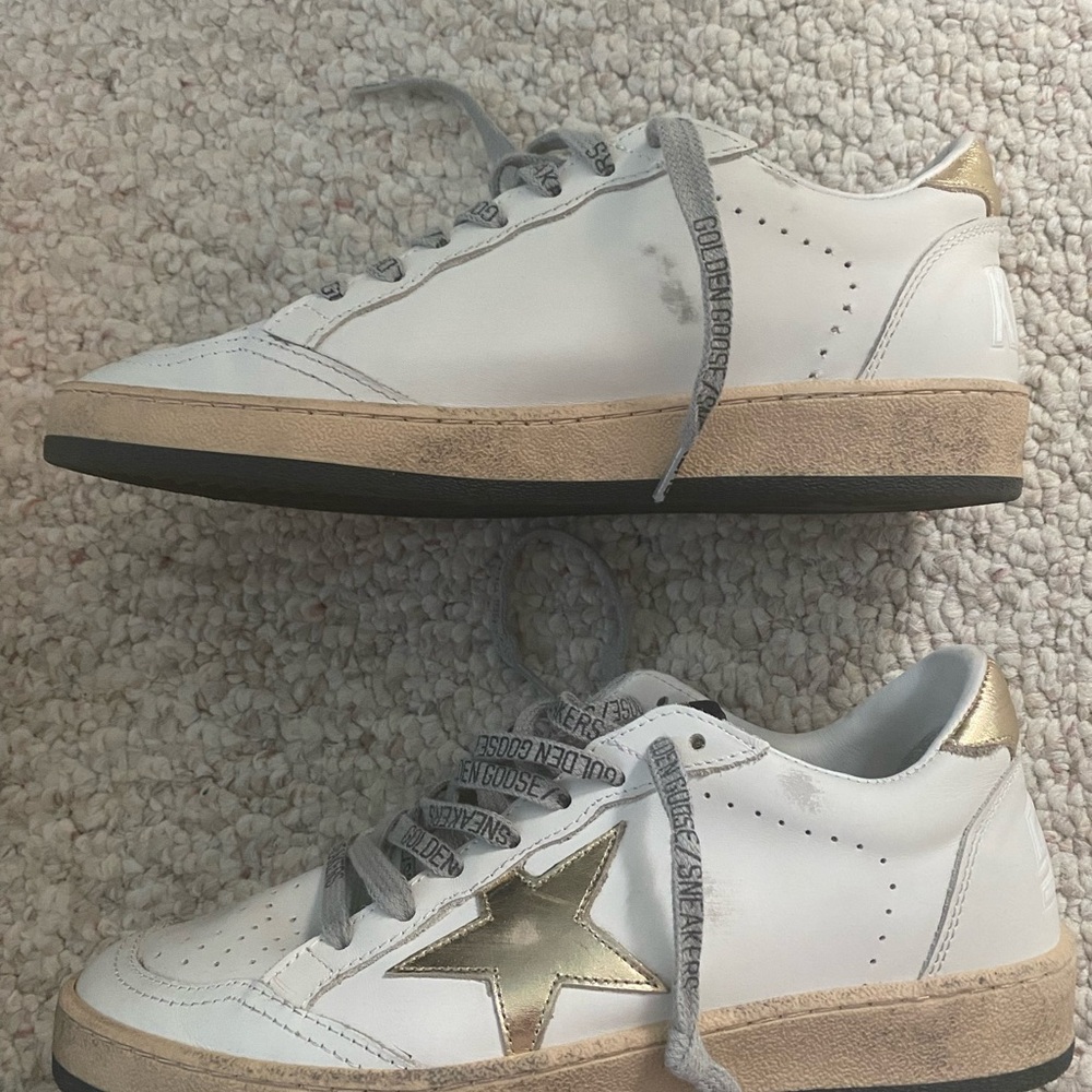 GOLDEN GOOSE Ballstar Mixed Leather Low Top Sneakers - Picture 5 of 10